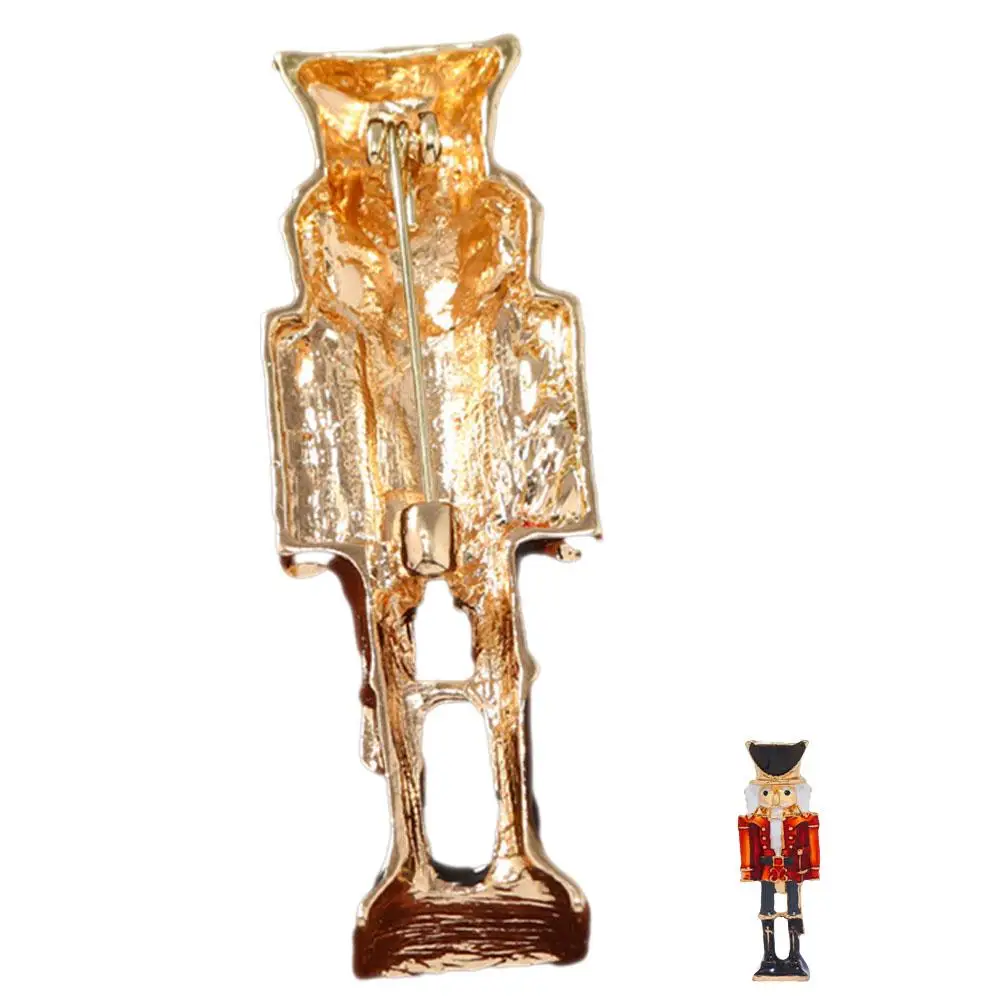 

Nutcracker Soldier Brooch Pin Decorative Lapel Pin Zinc Alloy Jewelry Cartoon Design Fashion Accessory Red Outfit