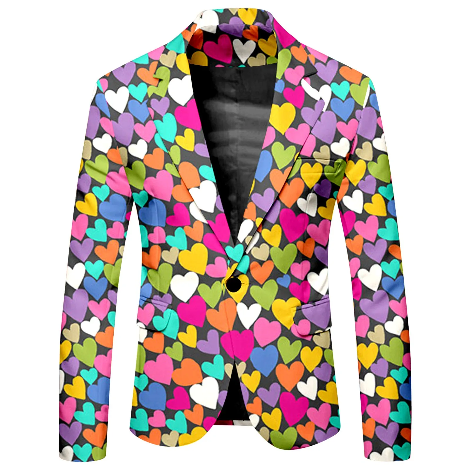 Valentine\'S-Day Suit Set Men\'S Two-Piece Dress-Pants Suit-Jacket Gift Core-Graphic Blazers Party Lover Slim Terno Masculino