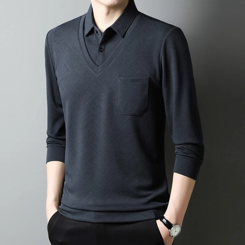 2025 Two Warm Long Sleeved Shirts for Autumn and Winter Men's Vacation