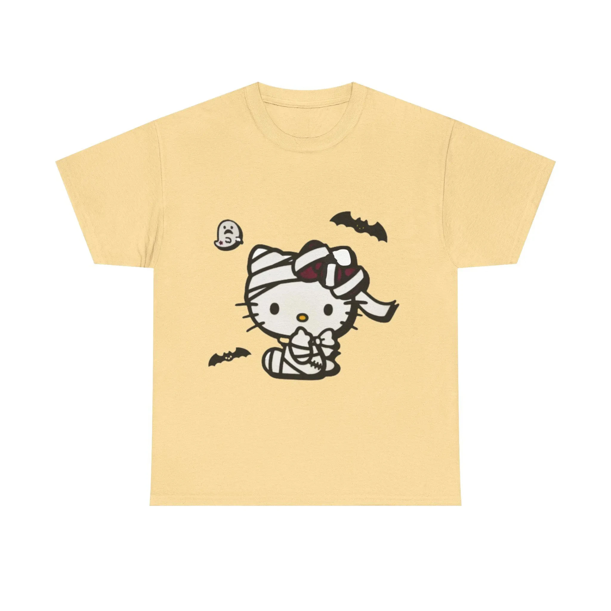 هالوين مرحبا كيتي تي شيرت اليقطين كيتي قميص موسم مخيف كبير الحجم تي شيرت مخيف Kawaii تي شيرت الخريف قميص مرحبا كيتي الساحرة شبح
