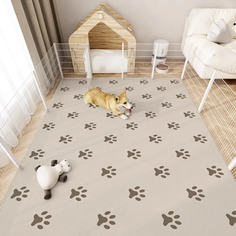 Pet Floor Mat PVC Leather Waterproof Carpet Dog Fence Rug Scratch-resistant Bite-resistant Mats Wipeable Easy To Clean Carpets