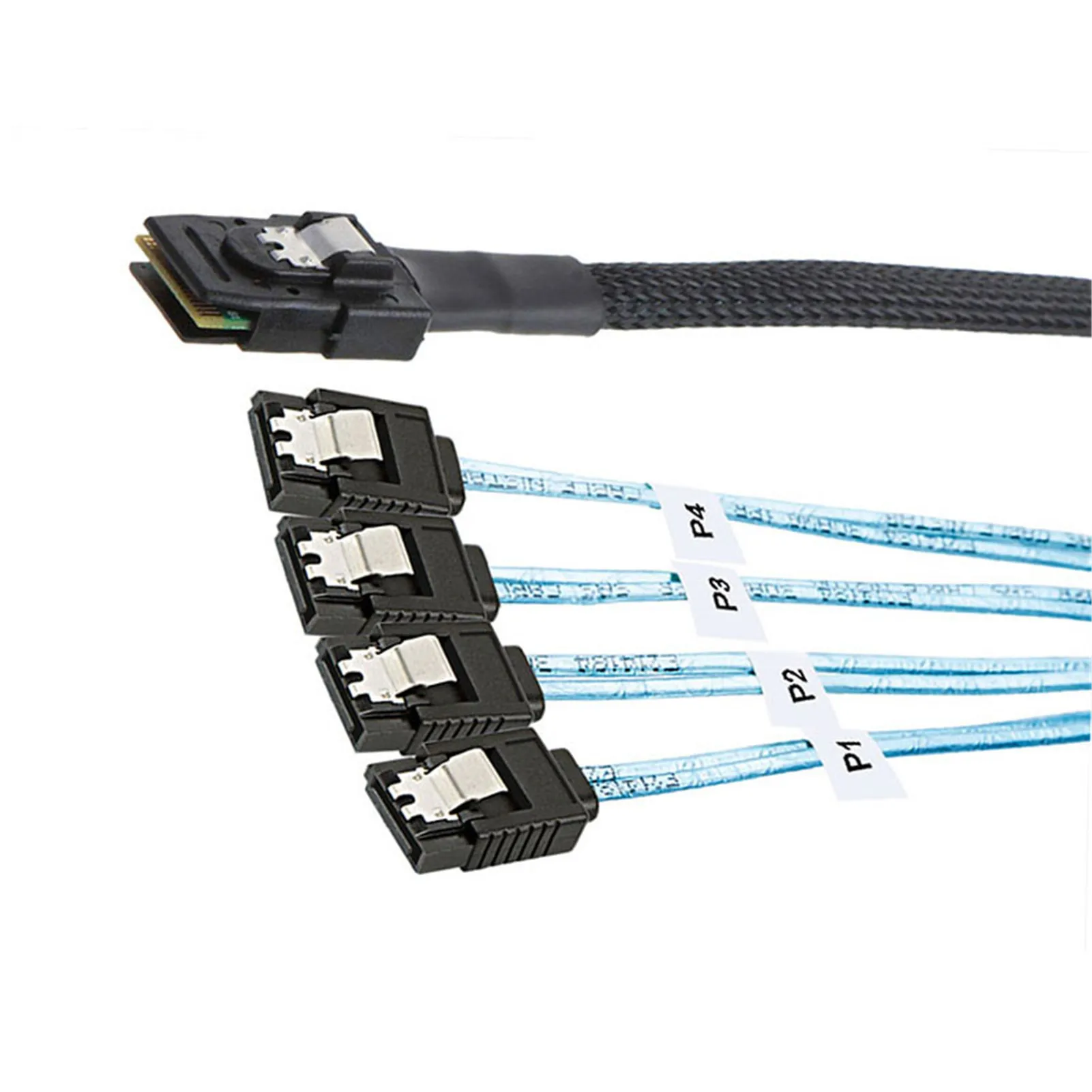 1/0.5M 12Gbps Mini-SAS SFF-8087 To 4 SATA Cable SAS 36P To 4 SATA3.0 Hard Drive Data Splitter Cable For Server