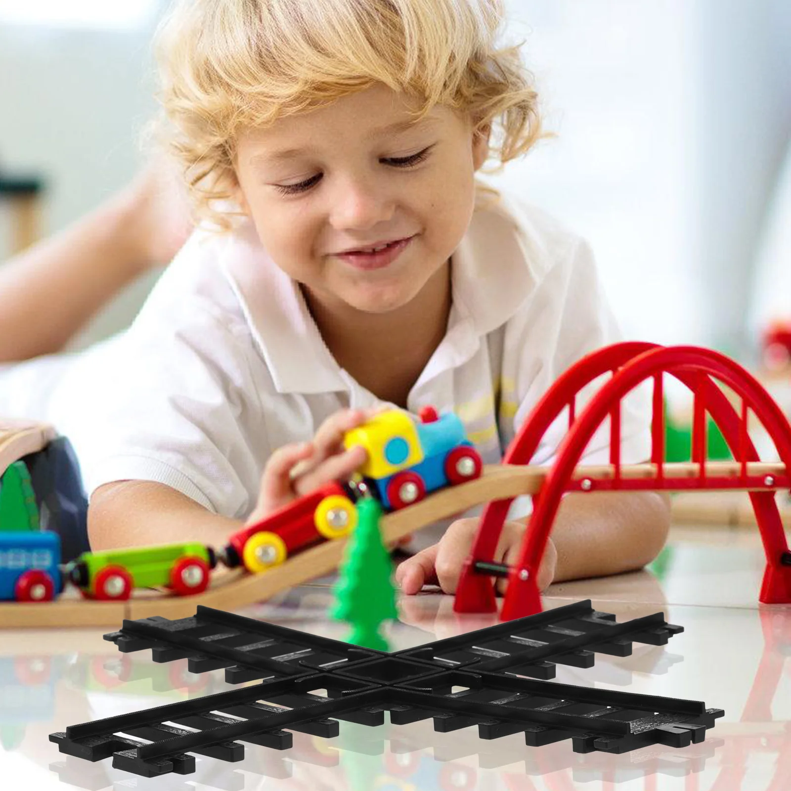 

Simulated High-speed Train Tracks Micro Landscaping Decor Black Models Railroad Child