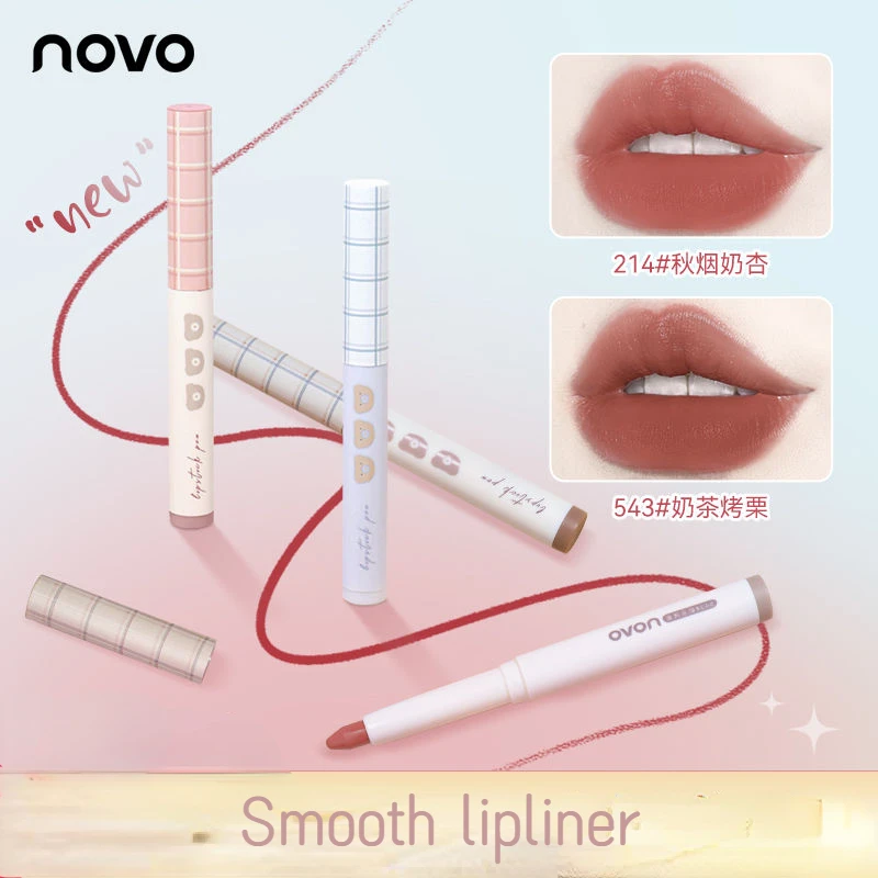 Novo Jules Liner-Rouge à lèvres longue durée pour femme, résistant à l'eau, ne se décolore pas, stylo sans tache, cosmétiques délicats, document nude