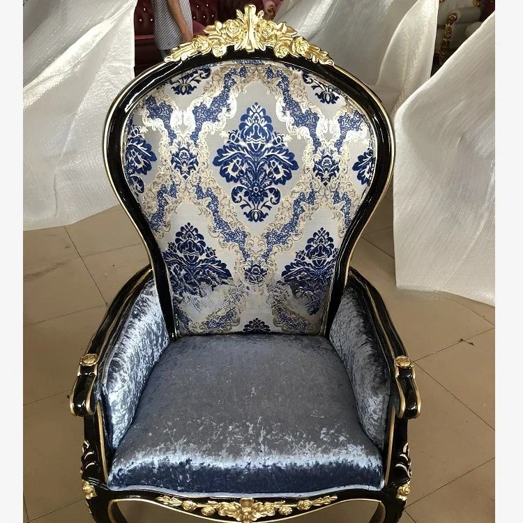 European solid wood single sofa chair reception high back leisure balcony negotiation chair