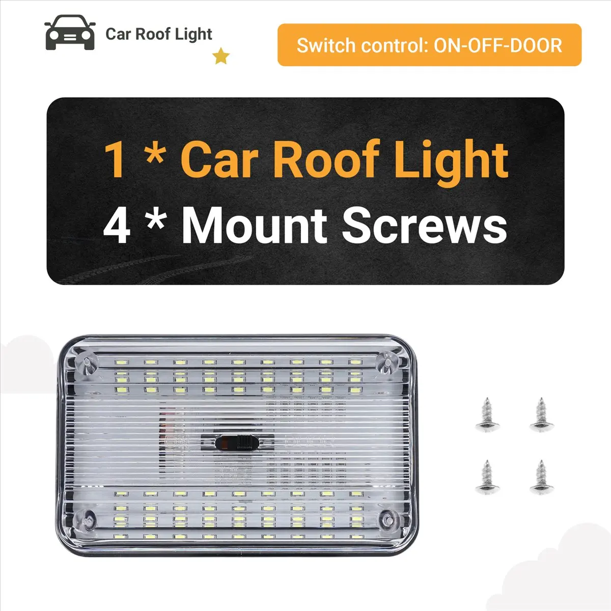 #51B (white)Car Interior Light 36Led Roof Ceiling Reading Light,Automotive Parts & Accessories