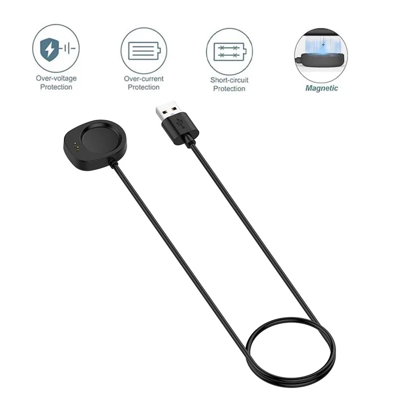 Support de câble de charge USB et cordon de données pour Amazfit Bip Max / Bip6 / Active 3 / T-Rex3 Ultra2 / Helio / Balance 2 3 – Station de charge