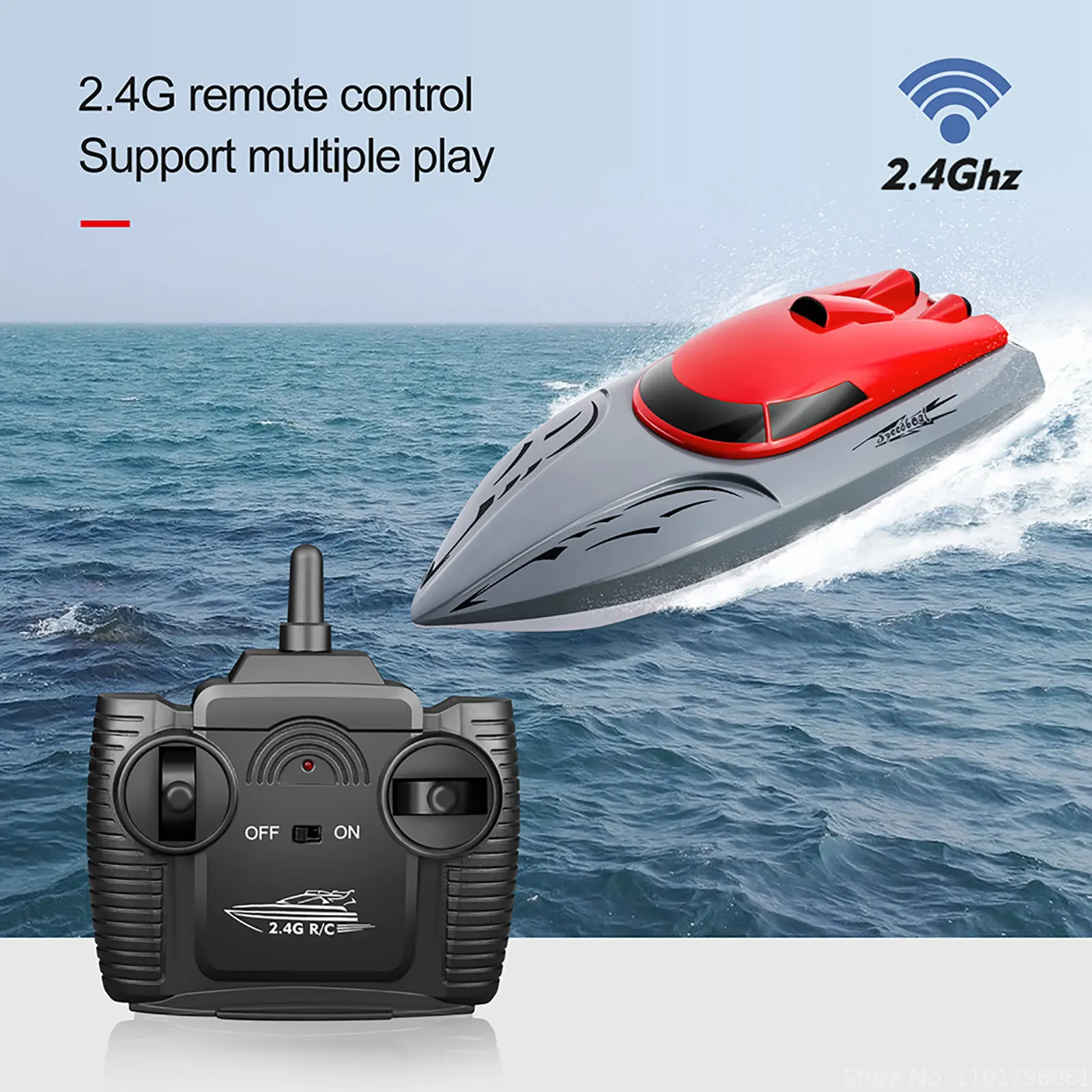 20km/h RC Boat Electric Remote Control Speedboat 2.4GHz High Speed Racing Ship Model Toys Waterproof RC Boat Toys for Boy Child