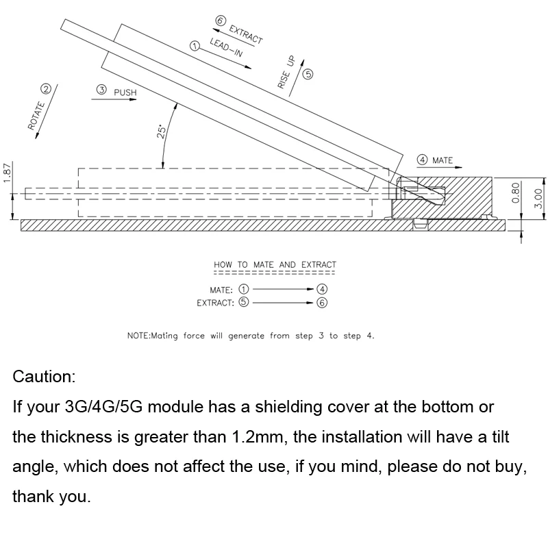 M.2 to MINIPCIE adapter board（Suitable for 52*30mm/42*30mm B-key Modules ）