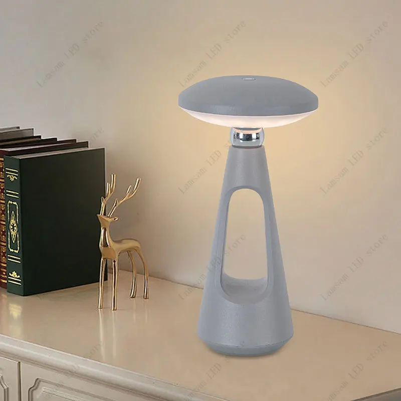 마그네틱 UFO 램프 USB Type-C 충전식 삼색 LED 책상 조명 독특한 디자인 휴대용 디밍이 가능한 터치 감지 독서 램프