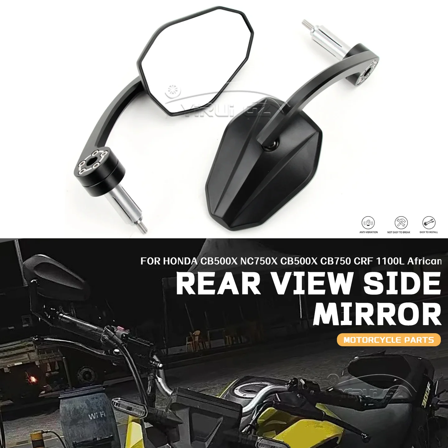 Motorcycle MotorbikeScooters FOR HONDA CB500X NC750X CB500X CB750 CRF 1100L African Rear View Side Mirror HandleBar End Mirrors