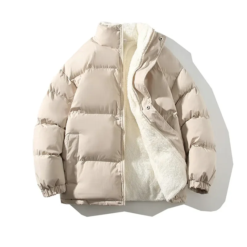 Chaqueta de invierno para hombre, parka de lana, abrigo holgado, cálido, con cuello levantado, acolchado, Unisex, novedad de 2023