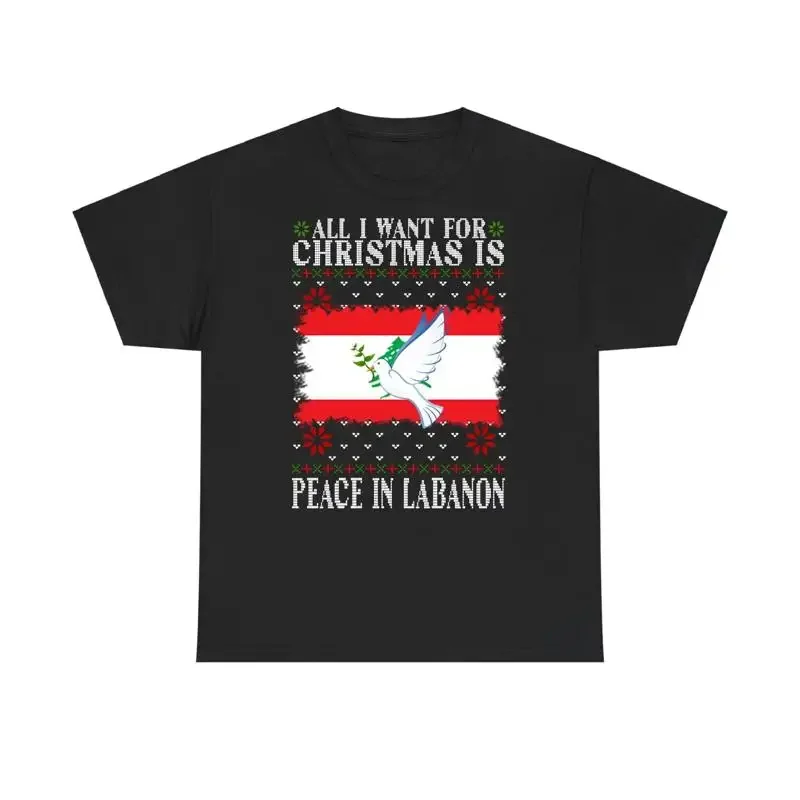 All I Want For Christmas Is Peace In Lebanon T Shirt Holiday Xmas