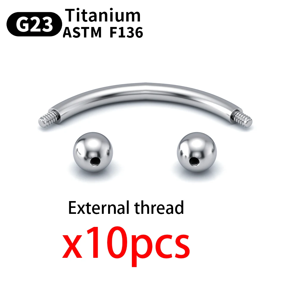 Groothandel 10 STKS Wenkbrauw Piercing Sieraden Labret Lip Stud G23 Titanium Septum Piercing Neusring C staaf Lichaam Sieraden Voor Vrouwen - afbeelding 1