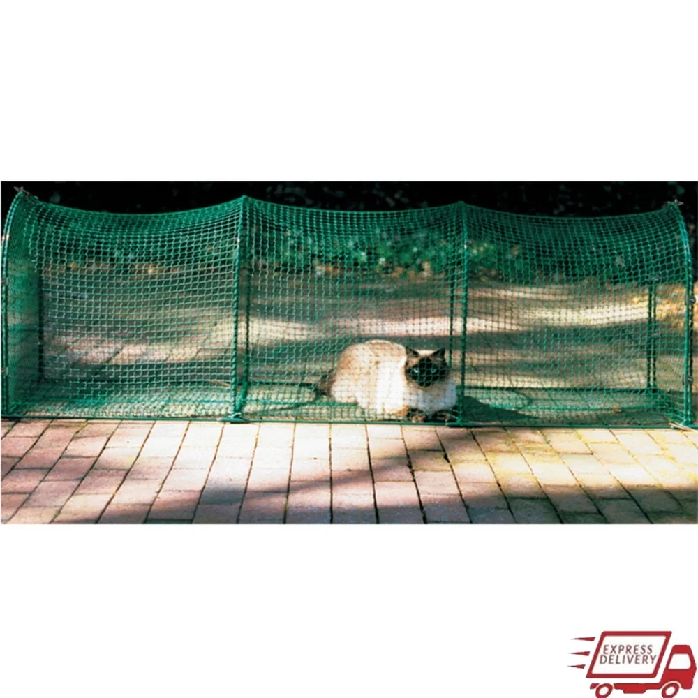 Caja para gatos al aire libre, cubierta y Patio, construcción de Metal resistente a la intemperie, red plegable, fácil configuración, dos puertas, excelente