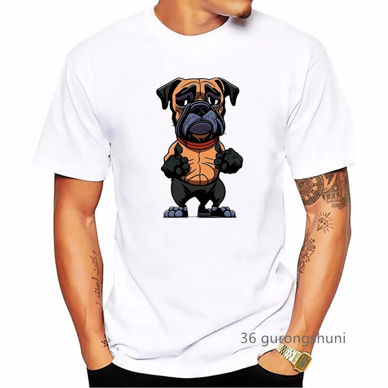 I Love My Boxer Animal Print Tshirt Men\'S Clothing Funny White T Shirt Homme Kawaii Dog T-Shirt Harajuku Shirt Summer Tops Tee