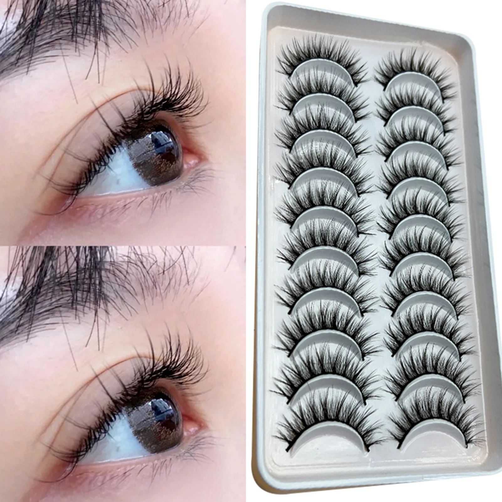 Dramatische, verdickende falsche Wimpern, wimpernverstärkende, verdickende falsche Wimpern, perfekt für das Augen-Make-up für Mädchen