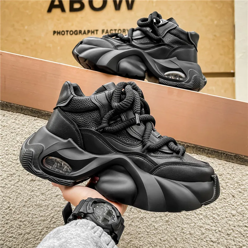 

2026 New Men's Trendy Versatile Air Cushion Shock-Absorbing Sneakers Fashion Casual Platform Height-Increasing Dad Shoes