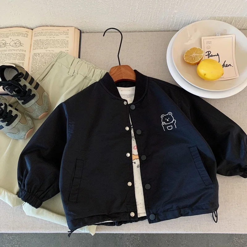 Children Clothes Kids Casual Coat 2026 Spring Cute Zipper Shirt Boys and Girls New Fashionable Korean Style All Matching Jacket