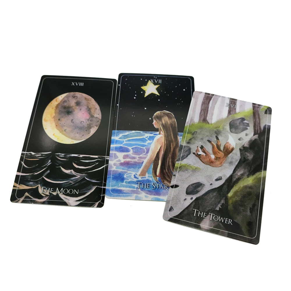 12CM×7CM Wild Child Divination Tarot with Guide Book 78 Tarot Deck Telling Game for Beginners and Experts