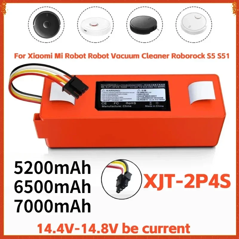 

Li-ion Battery 14.4v 5200mAh Robotic Vacuum Cleaner Replacement Battery for Xiaomi Robot Roborock S50 S51 S55 Accessory Spare