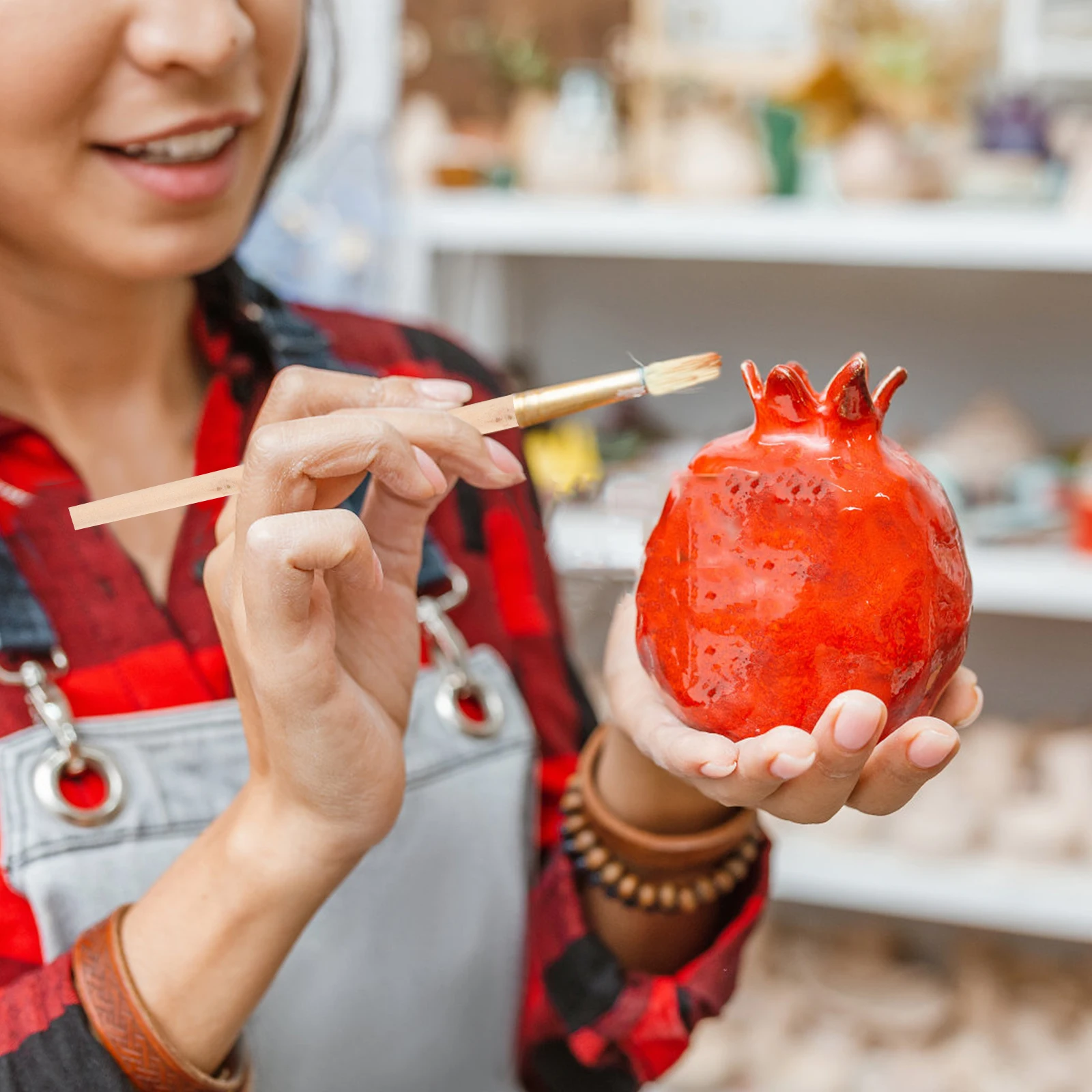 

12Pcs Wool Bristle Brush Gilding Paintbrush Wooden Handle for Art Craft Supplies Watercolor Stenciling Drawing Lettering