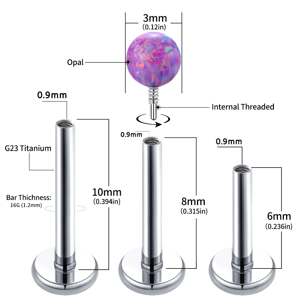 G23 Titan Ohrmuschel Edelstein Piercing Ohrring Nasenpiercing Augenbrauenpiercing Nasenpiercing Lippenimplantat Qualität Körperschmuck – Detail 1