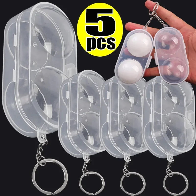 

1-5pcs Table Tennis Ball Container Box Hard Plastic Case Ping Pong Ball Storage Box with Keychain Table Tennis Accessories Gift