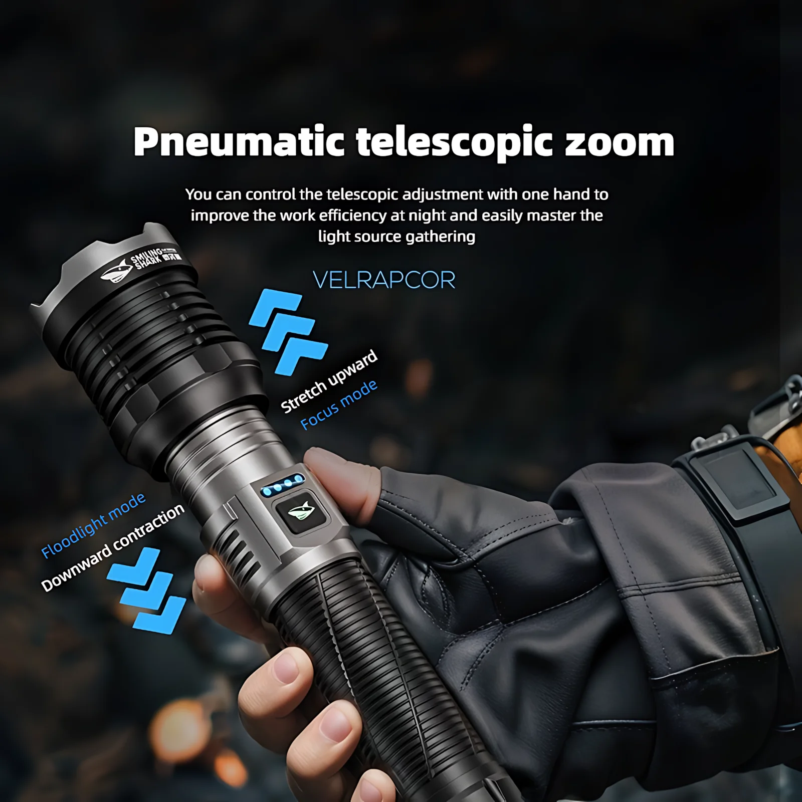 Lanterna de 2000 Lúmens com Laser Branco, Dissipação de Calor, Zoom, Recarregável USB-C, 5 Modos de Luz e Resistente à Água para Caça, Ciclismo, Camping e Emergência