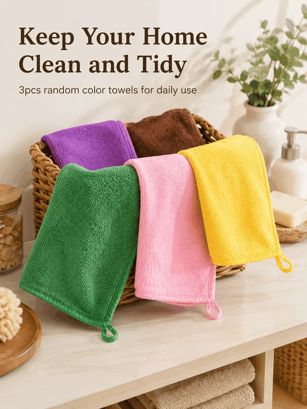 Multicolor Microfiber Square Towels Super Absorbent Quick Drying Small Cleaning Cloth Soft Face Wash Hand Towel For Home Kitchen Bathroom