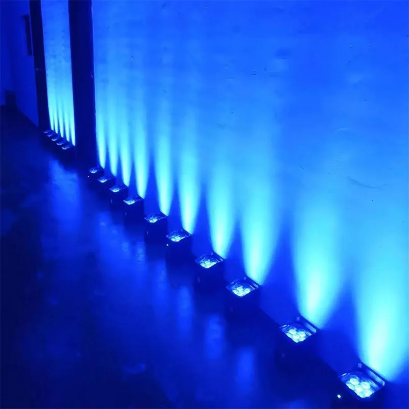 6 Stuks 6X18W Batterij Par Licht Rgbwauv Led Par 4 Stuks Draadloze Dmx512 Telefoon Wash Wall Effect Lampjes Voor Party Dj Disco Bruiloft