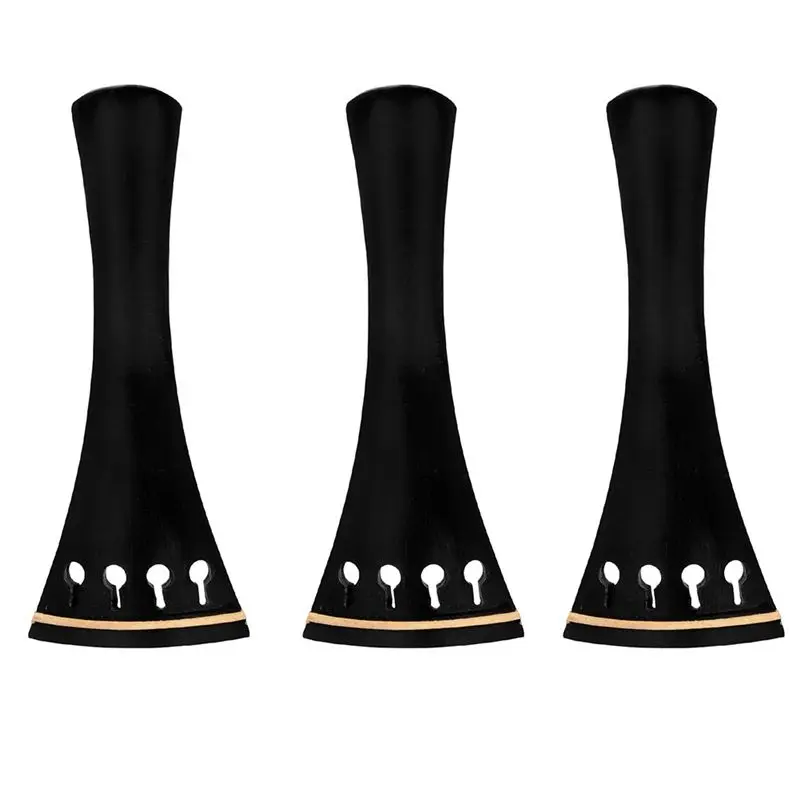ABJM-4/4 Violin Tailpiece Ebony Inlaid With Boxwood Violin Tailpiece Violin Accessories Replacement Kit