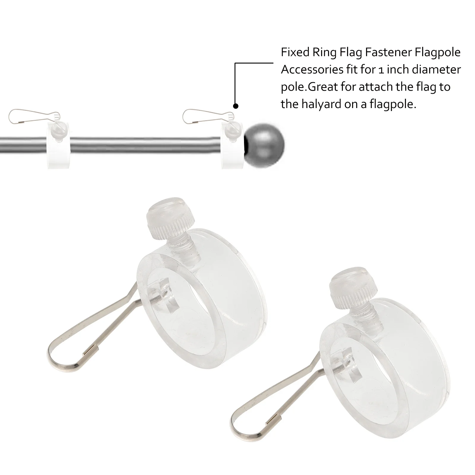 

10 pcs 1 Inch Flagpole Fixed Ring Mounting Hardware Outdoor Flag Fastener Compatible With Standard Grommeted Flags Durable