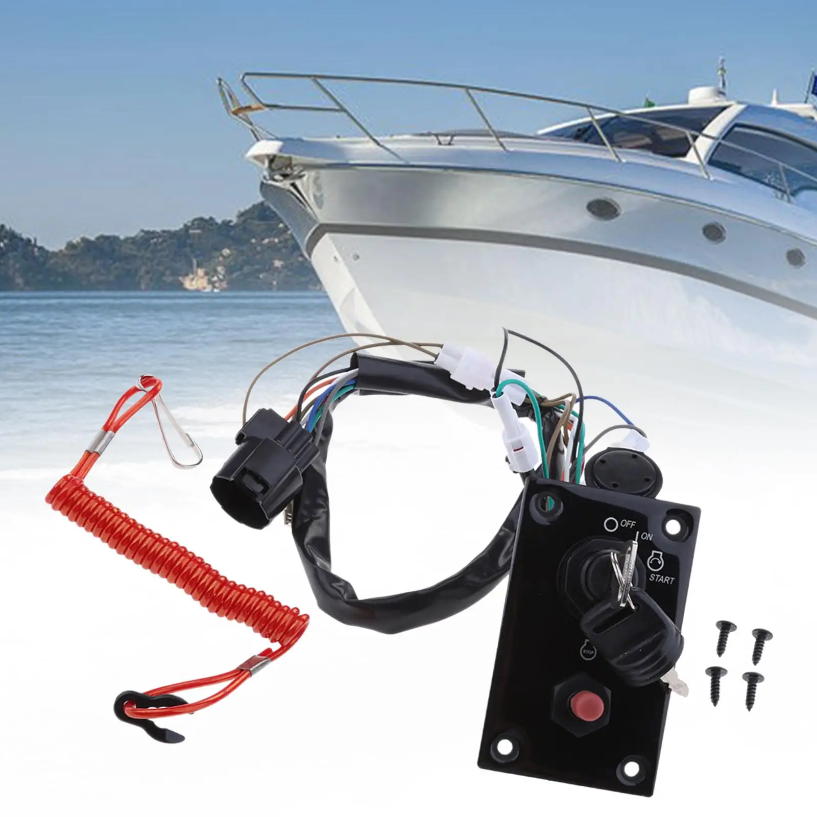 

Marine Outboard Motor Ignition Key Switch Panel 115x70mm ABS Durable Assembly for Suzuki 37100-96J24