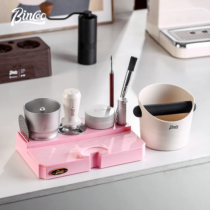 Bincoo Pink Coffee Non-slip Accessories Pad Station Base Tamper Mat Storage Holder Universal for 51mm/58mm Cloth Powder Press