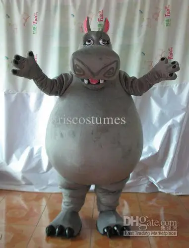 Costume de mascotte d'Halloween et de Noël pour adultes, masque d'hippopotame mignon, robe de paupières en peluche, costume de mascotte de dessin animé, nouveau