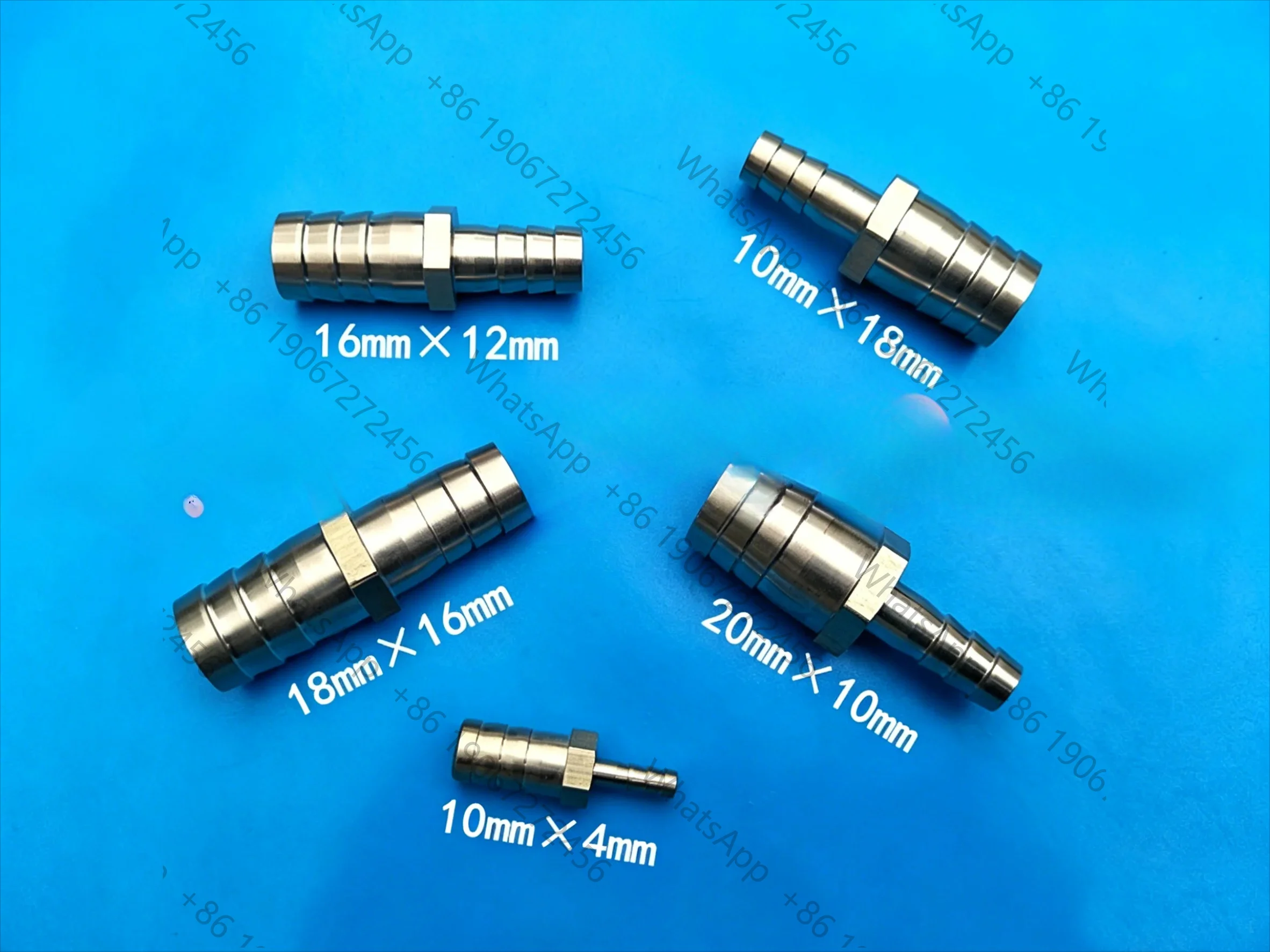 1Pc 4 5 6 8 10 12 14 16 19mm Hose Barbed x Hose Barbed Brass Pipe Fitting Reducer Coupler Connector Adapter Air Fuel Gas Water
