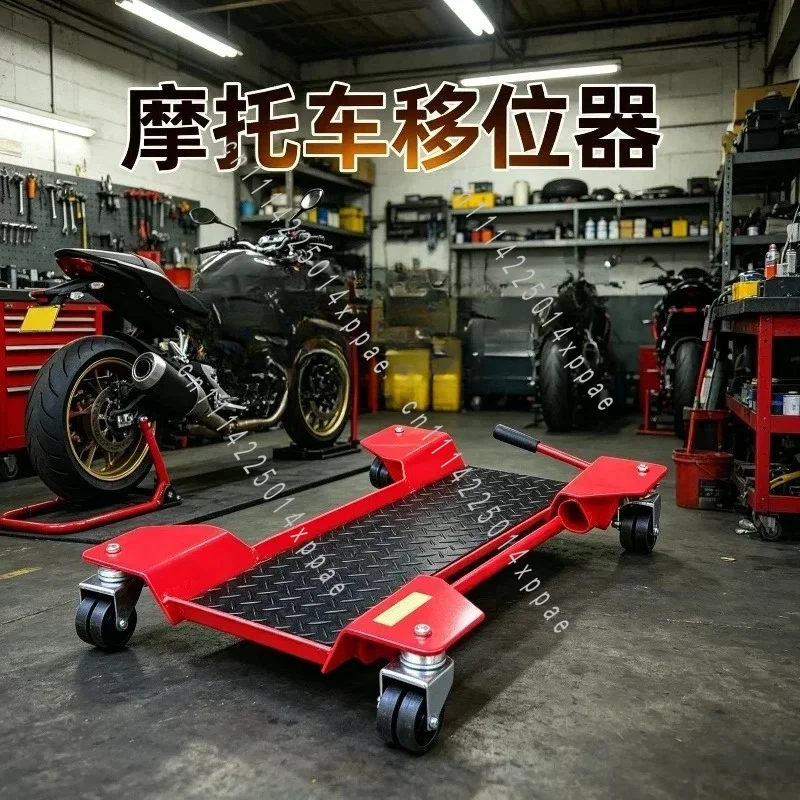 360 Degree Casters Platform Trailer With Centre Stand for Motorcycle Motorbike Moving Dolly Trolley