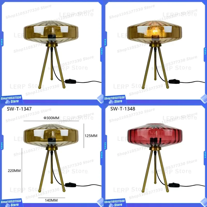 Modern Danish Style LED Glass Table Lamp for Bedroom Bedside Night Light Minimalist Desk Reading Lamp Home Decor Lighting