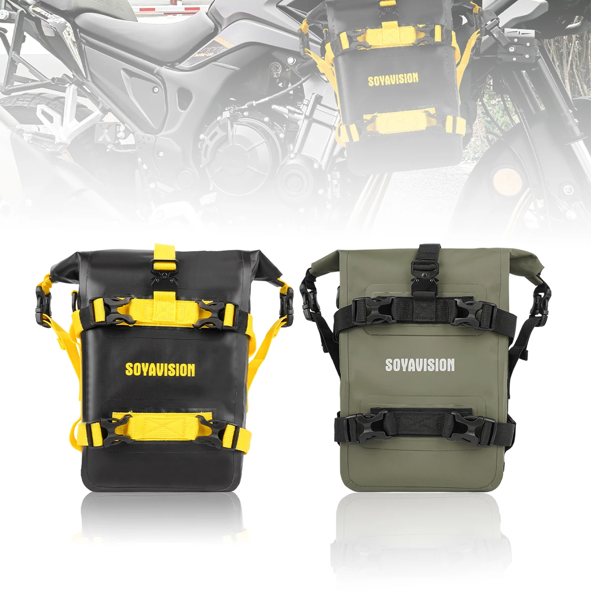2PCS Motorrad Stoßstangen Tasche Wasserdichte 5L-8L Motorrad Seite Rahmen Tasche Motorrad Crash Bar Tasche Universal Werkzeuge Lagerung tasche – Detail 3