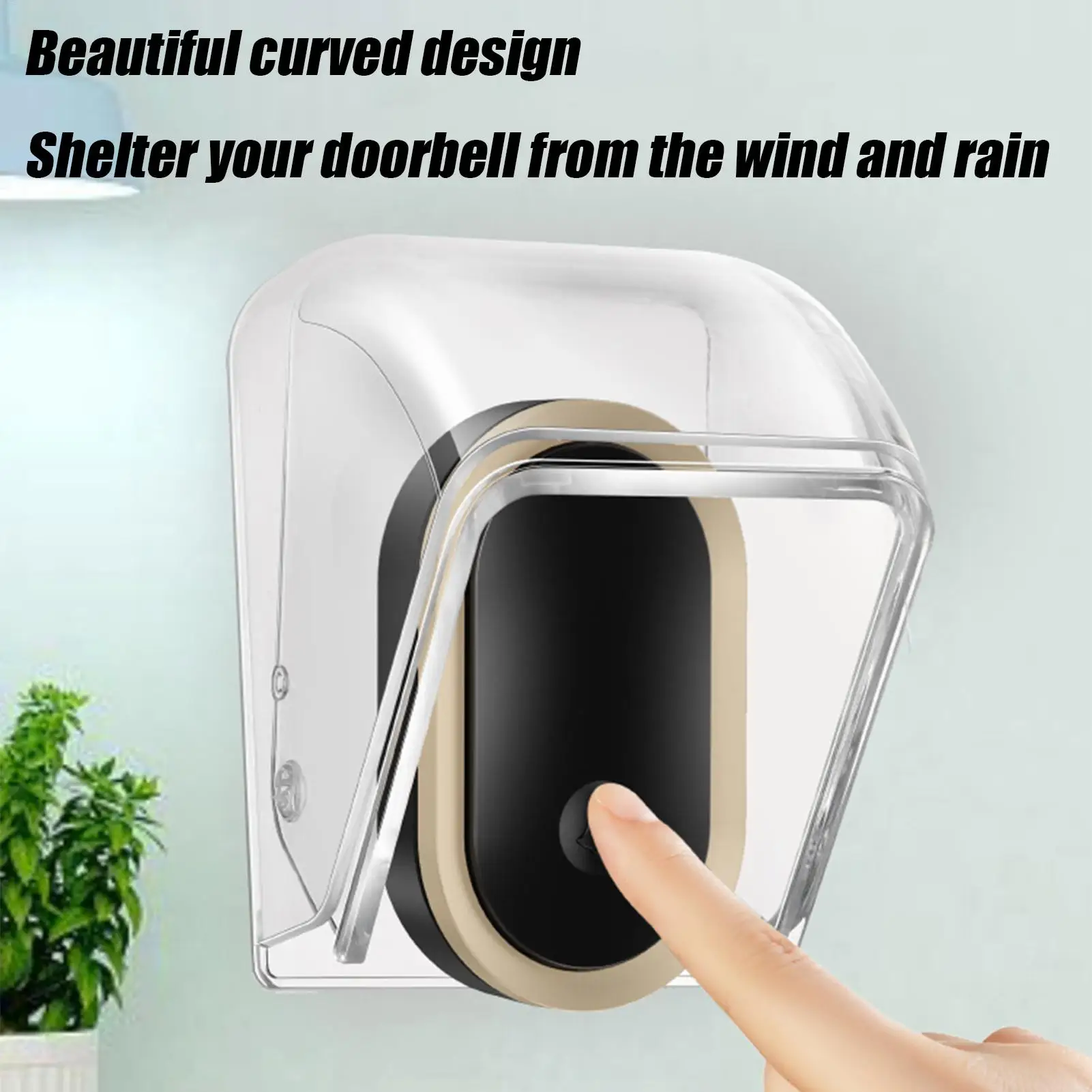 Waterproof Doorbell Cover Rain Case For Wireless Doorbell Button Smart Ring Chime Button PC Transparent Outdoor Rain-cover