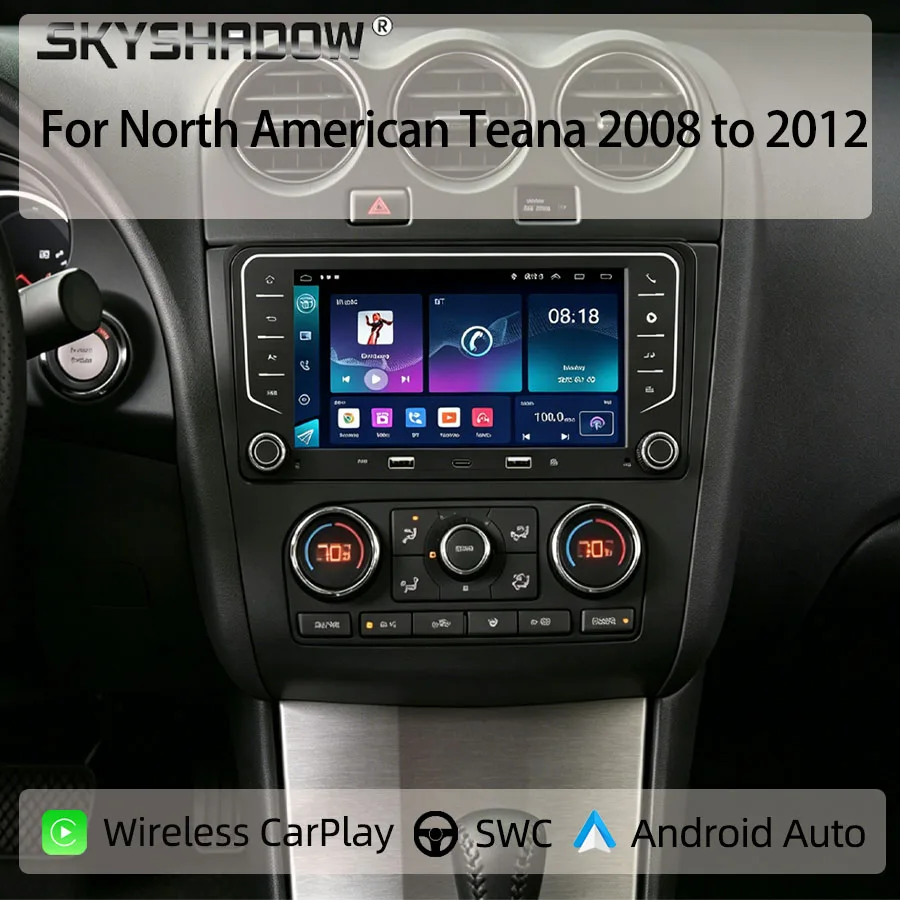 7“Android Car Radio For North American Teana 2008 to 2012 CarPlay Auto GPS Nav Bluetooth Steering Control