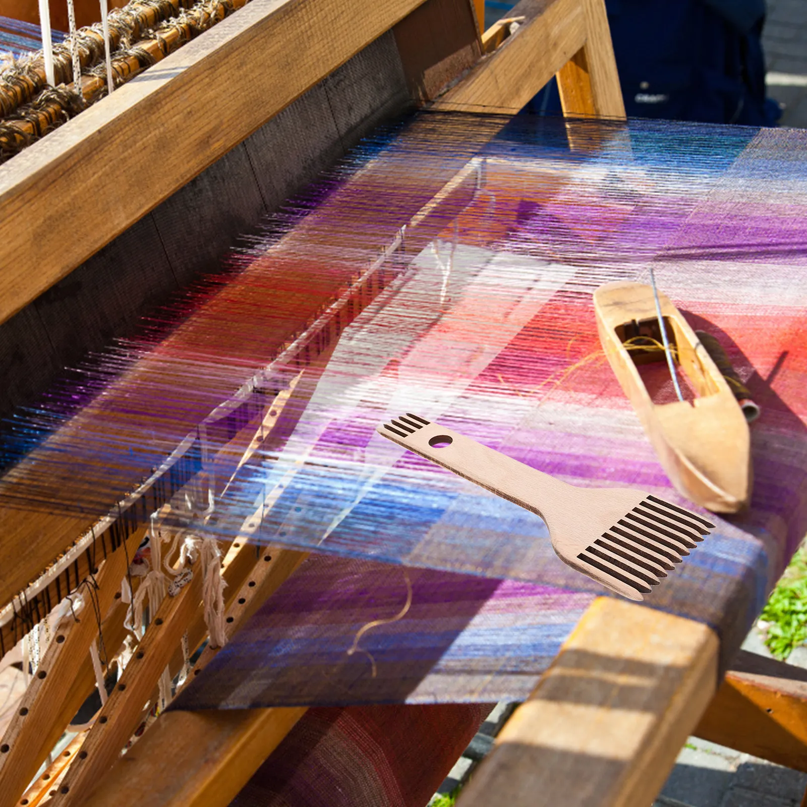 

Двусторонний портативный деревянный гребень-ткацкий станок для вязания гобеленов, свитеров, шарфов – эффективный аксессуар для рукоделия