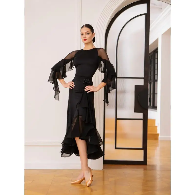 2024 Modern Dance Skirt New Professional Adult Ballroom Dance Practice Clothing High-end Ballroom Dance Skirt S005