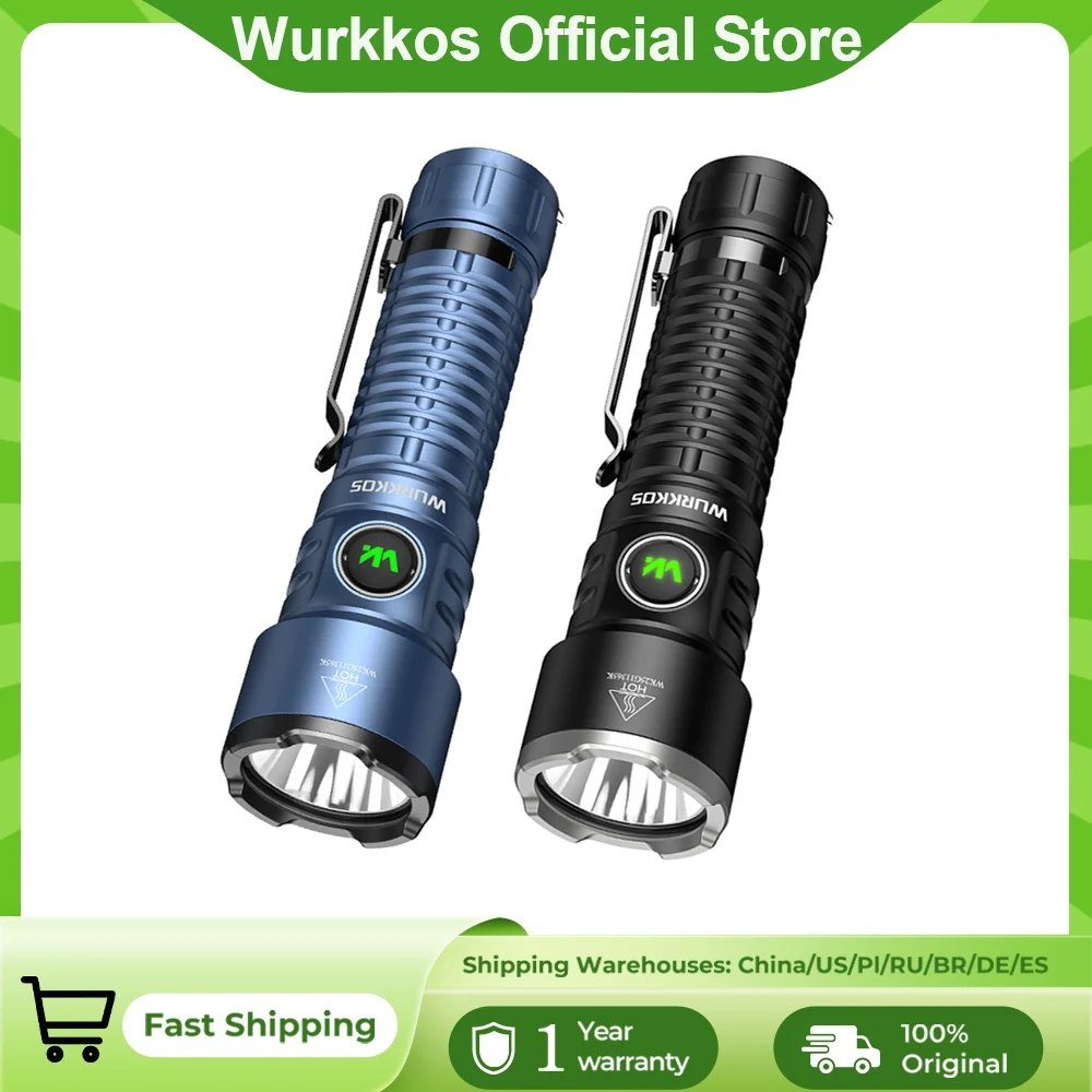 Linterna EDC Wurkkos TS28, 3200 LM, Recargable, Batería 21700, Distancia del Haz de Luz de 506 m, Tapa Trasera Magnética, Linterna de Autodefensa