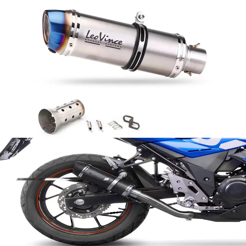 51mm Motorcycle Exhaust Muffler Pipe LeoVince Escape Moto With DB Killer for Z1000 Z900 GSR600 FZ6N R1 R6 R3