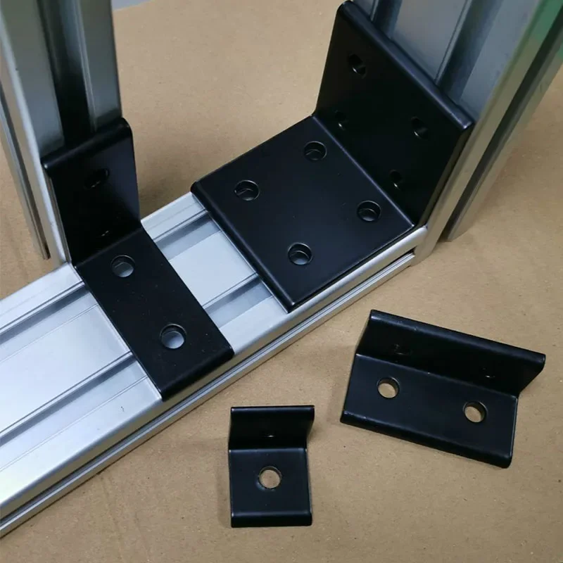 1PC 2020 2040 Black Brackets Corner Fitting Angle Aluminum 3030 3060 4040 4080 Aluminum L Connector for Aluminium Profile