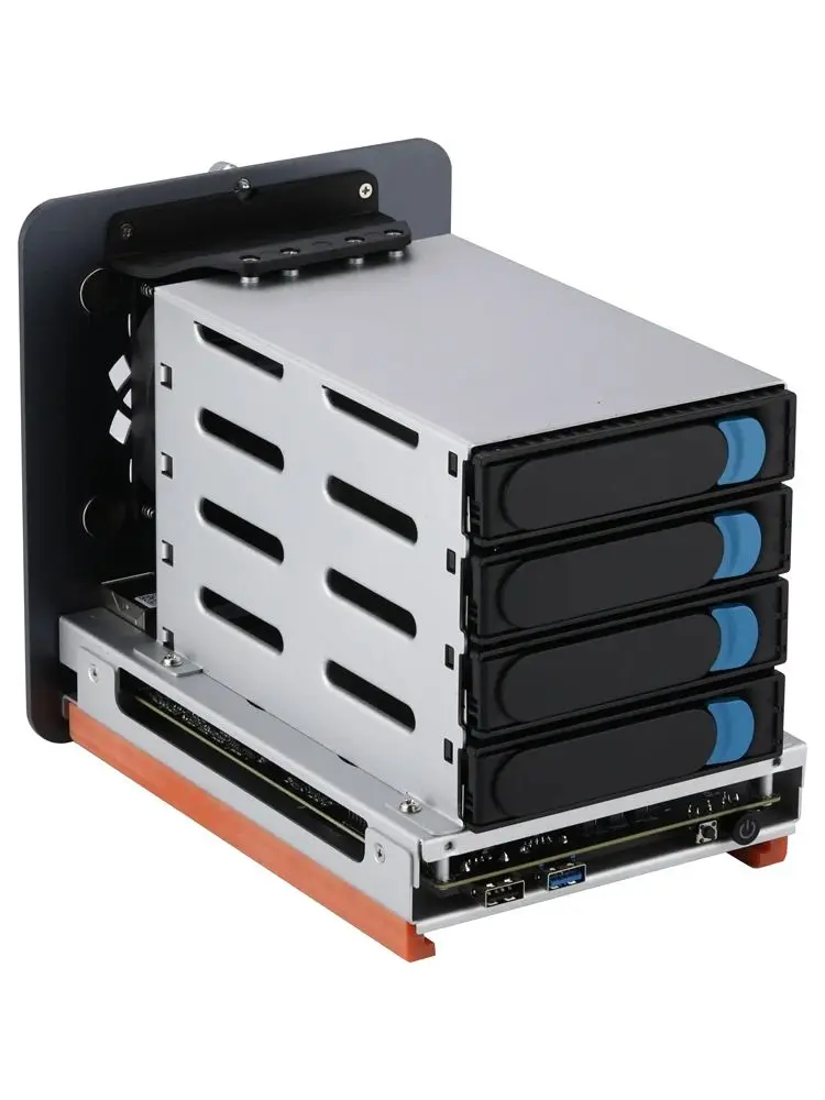 QOTOM NAS OEM Mini PC Q30900DS-S14 Serie Celeron 5205U Core i5-10210U i7-10710U 4 X 3,5 Gigabit LAN Firewall Server 2 X M.2 SSD