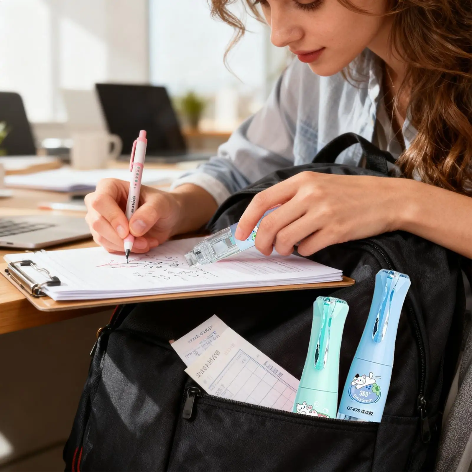 Rullo per nastro adesivo Strisce di rotazione a 360 gradi 4 pezzi Rullo per dispenser di colla per diario per artigianato Scrapbooking Journaling