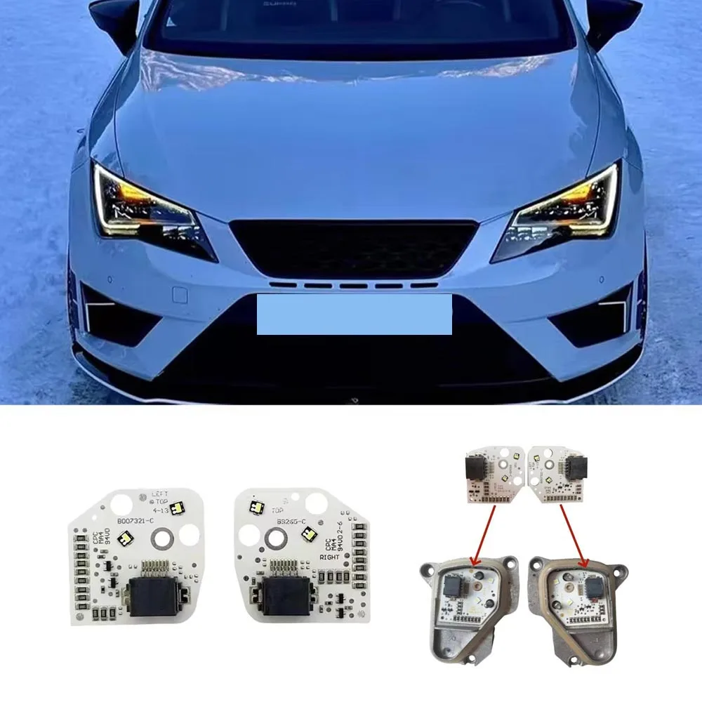 

For Seat Leon Cupra 5F Mk3 2013-2016 Headlight LED Module DRL Module Daytime Running Light Replace Angel Eye 5F0941475/5F0941476